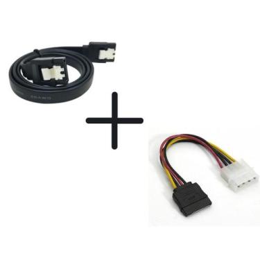 Imagem de Kit cabo de dados sata + cabo de enrgia ide 4 pinos - GV Brasil