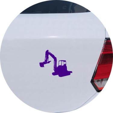 Imagem de Adesivo de Carro Retroescavadeira Trator - Cor Dourado - Melhor Adesiv