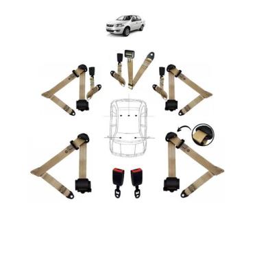 Imagem de Kit cinto de segurança COMPLETO RETRÁTIL para FIAT SIENA + fechos - HC