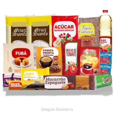 Imagem de Cesta Básica Completa Alimentos Essenciais - 17 itens - São Rubens