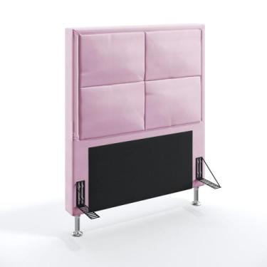 Imagem de Cabeceira Maia 90 Decorativa de Cama Solteiro Z-021 Sued Rosa Bebê Ara