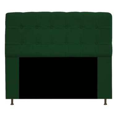 Imagem de Cabeceira Estofada Mel com Capitonê 140 cm para Cama Box de Casal Suede Verde Quarto - AM Decor