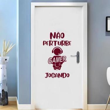 Imagem de Adesivo Não Perturbe Gamer Decoração Casa, Quarto, Sala e Porta - Impr