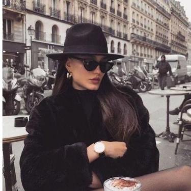 Imagem de Chapeu Fedora Preto de Feltro Linha Luxo Unissex - Rei Look