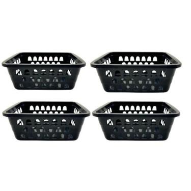 Imagem de KIT 4 CESTOS ORGANIZADORES PRETO 20x16 - Trioplast