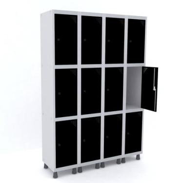 Imagem de Armário Guarda Volume Locker Roupeiro 12 Portas Aço GRP 504/12 - Pandi