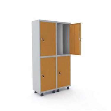 Imagem de Armário Guarda Volume Locker Roupeiro 4 Portas Aço 100cmx193cm - Pandi