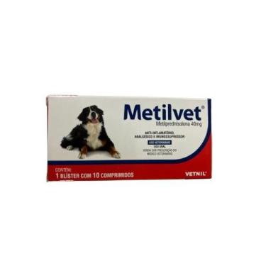 Imagem de Antiinflamatório Oral para Cães Metilvet 40 mg - 10 comprimidos - Vetn