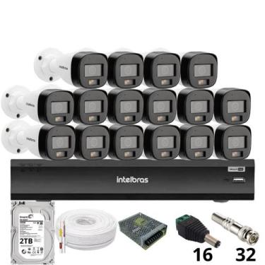 Imagem de Kit 16 Câmeras Intelbras 3220b Full Color Com Áudio Dvr Intelbras Imhd