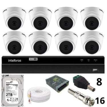 Imagem de Kit 8 Câmeras 1220 D Mic 1080p Com Microfone Dvr Intelbras 1216-c Mhdx