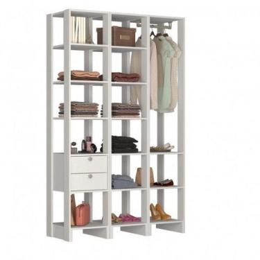 Imagem de Closet Modulado 3 Peças 1 Cabideiro 2 Gavetas e 14 Nichos Yes - Nova M