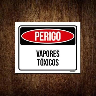Imagem de Kit 10 Placas Perigo Vapores Tóxicos - Sinalizo.Com