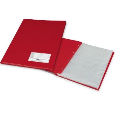 Imagem de Pasta Catálogo PVC 50 Envelopes com Visor 245x8x335mm cor Vermelho - P
