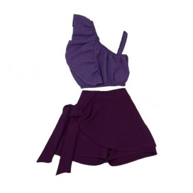 Imagem de Roupa De Menina Cropped E Short Saia Novidade Coleção Verão - AK FASHI