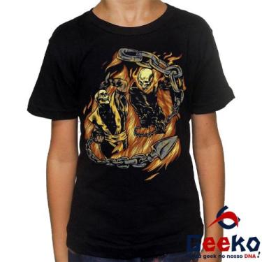 Imagem de Camiseta Infantil Scorpion 100% Algodão Mortal Kombat Geeko, Preto, 6