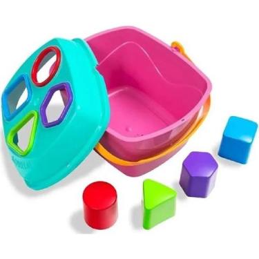 Imagem de Cestinha Formas Geometricas AZUL/ROSA Cardoso 3042 - Cardoso Brinquedo