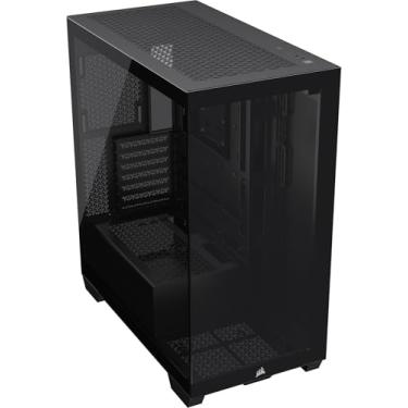 Imagem de CORSAIR Capa de PC de câmara dupla ATX de torre média 3500X - vidro temperado panorâmico - compatível com placa-mãe de conexão reversa - sem ventiladores incluídos - preta