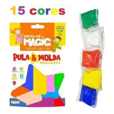 Imagem de Massa De Eva Pula E Molda E.V.A com 15 Cores Diferentes - Grupo Magic