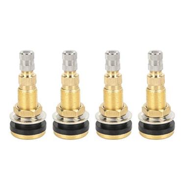 Imagem de X AUTOHAUX 4 peças TR618A Ar Líquido Água Tubeless Pneu Válvula Acessórios Tom Dourado para Grader de Trator Agrícola