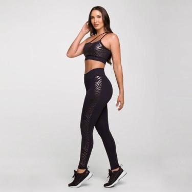 Imagem de Conjunto zebra tl - LOT FITNESS COMERCIO E INDUSTRIA LTDA, M, Preto