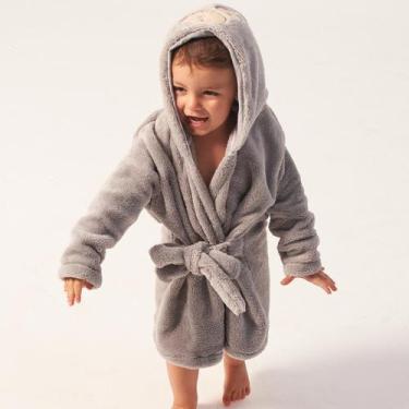 Imagem de Roupão de microfibra ml bichinhos c/ capuz liso baby-joy - BABY JOY, C
