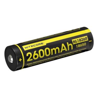 Imagem de Bateria 18650 de lítio Nitecore NL1826R com micro USB integrado