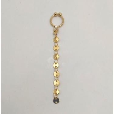 Imagem de Piercing Fake Círculos Pendurados Banhado em Ouro 18K - Cassis Kahale