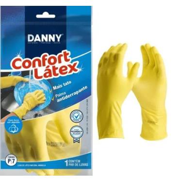 Imagem de Luva de Segurança Confort látex Danny Com Forro Para Limpeza DA-299 CA
