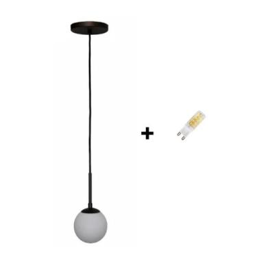 Imagem de Lustre Pendente Moderno Globo Quarto Balcão Luxo+Lâmpada G9 - Pendente