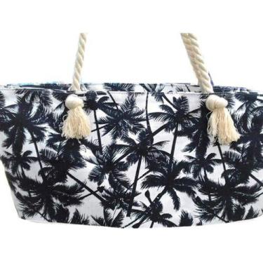 Imagem de Bolsa De Lona C Alca De Corda Sacola De Praia Coqueiro - Mrvendas, Águ