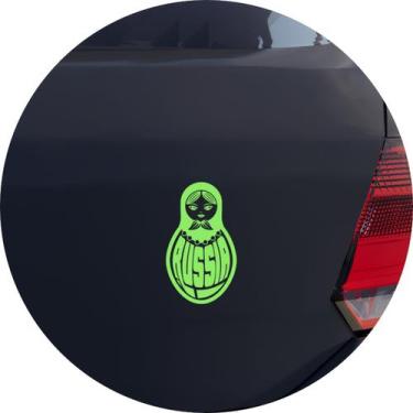 Imagem de Adesivo de Carro Matrioska Boneca Russa da Russia - Cor Verde Claro - 