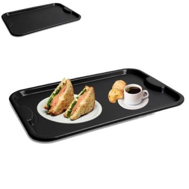 Imagem de Bandeja Plástica Restaurante Fast Food Self Service Refeitório Preta 4