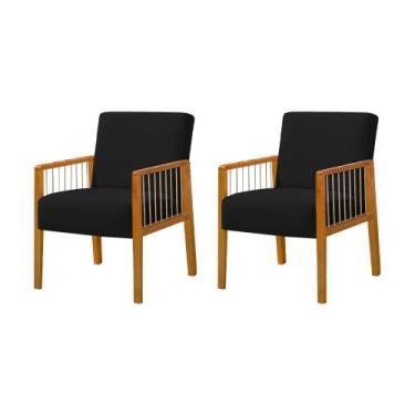 Imagem de Kit 2 Poltronas Decorativas Base em Madeira Maciça e Corda Náutica Cop