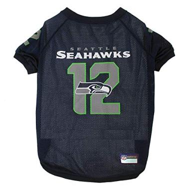 Imagem de Pets First Camiseta Seattle Seahawks NFL - 12º homem - X-pequena. Camiseta de futebol mais fofa para cães e gatos