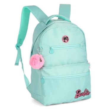 Imagem de Mochila Costas 18 Barbie Turquesa Com Pompom Luxcel