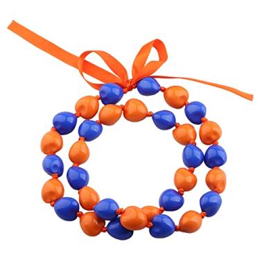 Imagem de BNQL Colar havaiano Kukui Nut Lei formatura colar de contas grossas com fita presentes de formatura para ele, Large, Aço inoxidável, Sem Pedra Preciosa