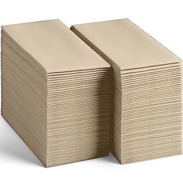 Imagem de Pacote com 200 guardanapos descartáveis de pedra de seixo com sensação de linho, guardanapos de jantar de papel tipo pano de 30,5 cm x 43,2 cm para casamento, banheiro, festa ou evento