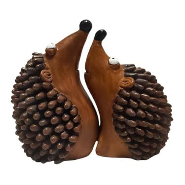 Imagem de Fenteer 2x Casal Ouriço Estátuas Presentes Dia dos Namorados Estatuetas Decorativas Enfeites de Gramado para Jardim Mesa Quarto