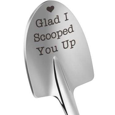 Imagem de LEJIAJINW colheres de sorvete engraçadas gravadas que bom que peguei vocês, presentes de casais para aniversário de casamento, meias de Natal, presentes, ideias de presentes para o dia dos n