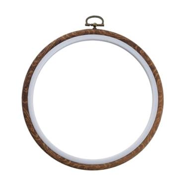 Imagem de Esquirla Bastidor de ponto cruz Bastidor de bordado Projetos de bordado resistentes Bordado Ponto cruz Arte Artesanato Anel de ponto cruz portátil, 17cm