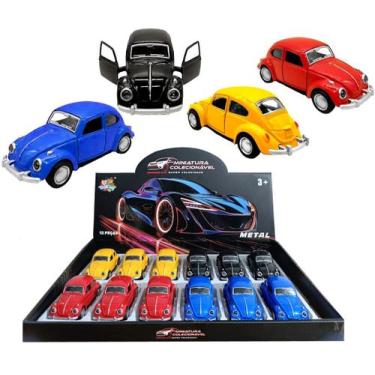 Imagem de Caixa 12 Fusca de Metal Fricção Atacado Revender Lojista - Toy King