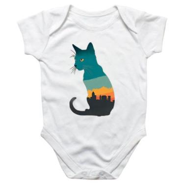 Imagem de Body intantil Silhueta gato cidade noturna - Alearts, P