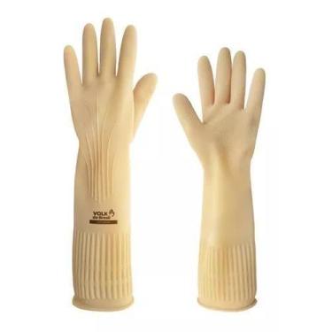 Imagem de Luva Látex Limpeza Cozinha Serviço Antiderrapante Resistente P - Volk