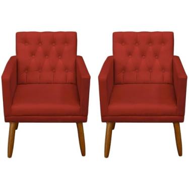Imagem de Jogo 2 Poltronas Confortável Para Sala Pequena MOBLAN decor (VERMELHO)