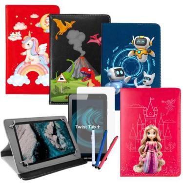 Imagem de Capa com Suporte Para Tablet Positivo Twist Tab Estampada + Película +