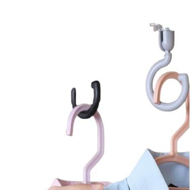 Imagem de Gancho Adesivo Giratório 360° Fixação Parede Cozinha Banheiro (Preto)