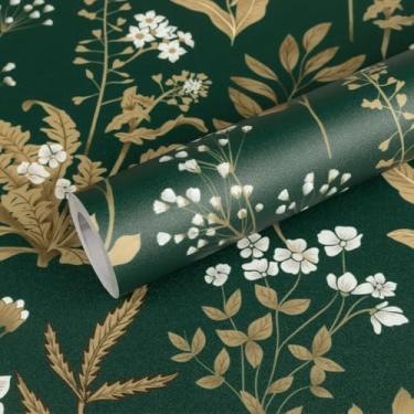 Imagem de Abyssaly Papel de parede floral escuro papel de parede floral descascar e colar 45 cm x 299 cm