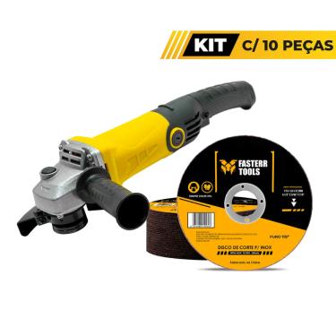 Imagem de Esmerilhadeira 110V 800W Com 10 Unidades Disco de Corte Fasterr
