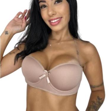 Imagem de Sutiã sem alça Feminino Com Bojo Alça De Silicone Removível Reforçado 