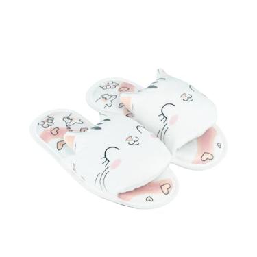 Imagem de Pantufa Chinelo Gata Tradicional Sola Antiderrapante Sandalia Super Quentinha Feminino Unissex Adultos Menina (Branco, BR, Criança de 9 a 12 anos, Faixa Numérico, 29, 30)